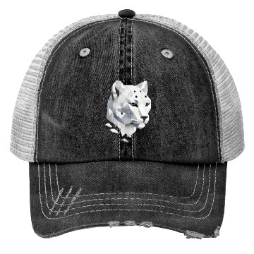 Discover Geometric Snow Leopard - Elegance of the Wild Trucker Hats