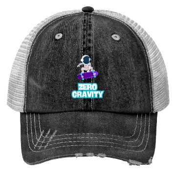 Discover Zero Gravity Skateboarding Astronaut - Funny Skate Trucker Hats