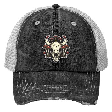 Discover Skull Mushrooms Natural Motif Trucker Hats