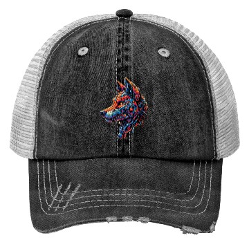 Discover Wolf head 15 Trucker Hats
