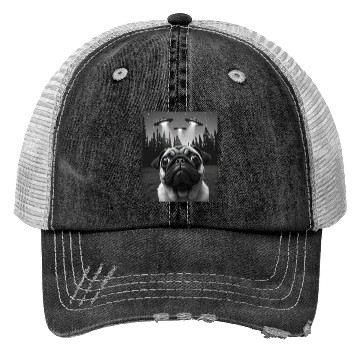 Discover UFO Funny Dog Trucker Hats