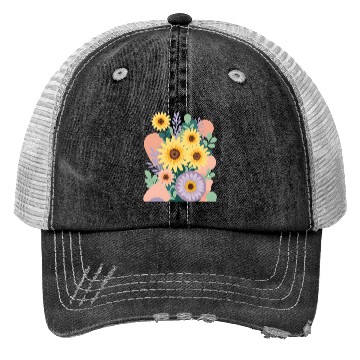 Discover Boho Sunflower Bliss: Vibrant Floral Vector Trucker Hats