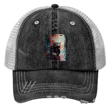Discover Motorcycle abstract Trucker Hats
