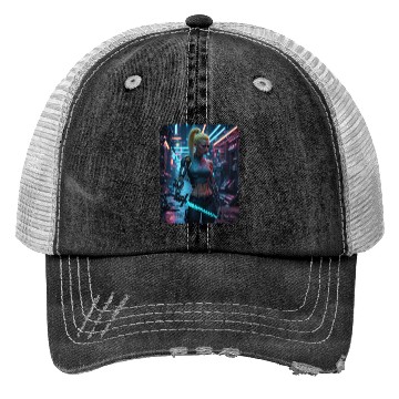 Discover Cyberpunk women Warrior Trucker Hats