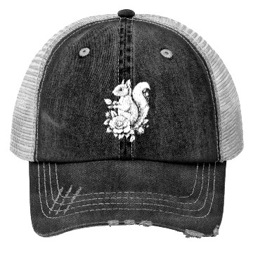 Discover Squirrel Flowers Rose Aesthetics Chipmunk Trucker Hats
