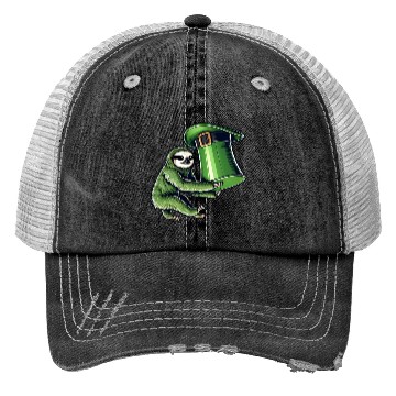 Discover St. Patrick's Day Sloth Top Hat Green Trucker Hats