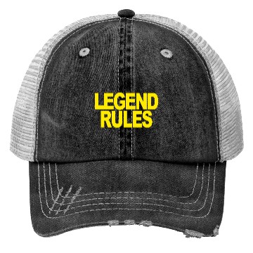 Discover Lengend Rules Red and Yellow Trucker Hats