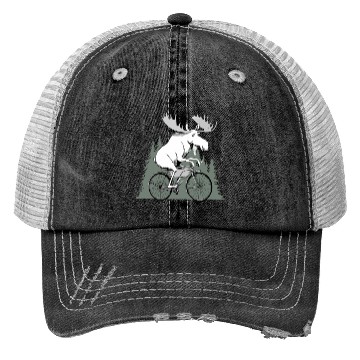 Discover Handmade Moose on Bike Trucker Hats – Unique Unisex