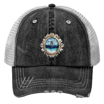Discover Lighthouse Mosaic Brooch Gemstone Embellishmes Trucker Hats
