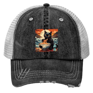 Discover Cat Ramen Trucker Hats