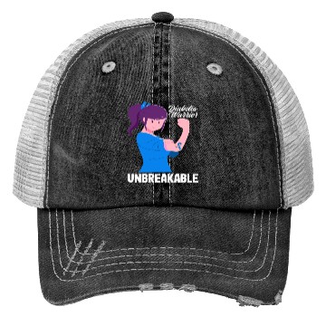 Discover Diabetes Type 1 Awareness Warrior Unbreakable Trucker Hats