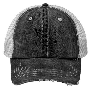 Discover Fox Evil Look Dangerous Crazy Wild Animal Fun Face Trucker Hats