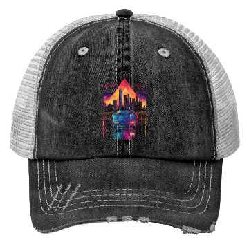Discover 80s 90s Car City Synthwave Vaporwave Retro Trucker Hats