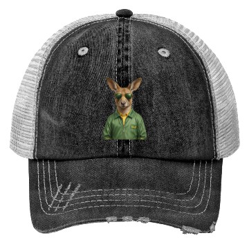 Discover Green and Gold Kangaroo 3 Trucker Hats