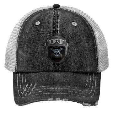 Discover Biker Gorilla Motorcycle Silver Back Monkey Trucker Hats