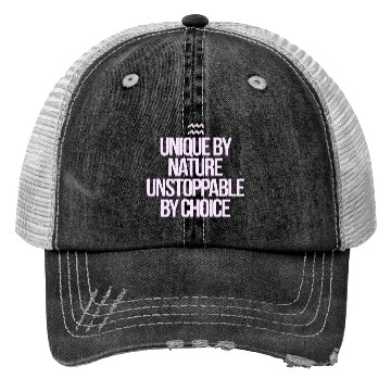 Discover Unique By Nature Aquarius Character Zodiac Trucker Hats