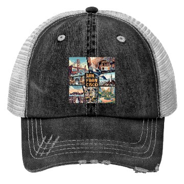 Discover USA CITY - SAN FRANCISCO - TRAVEL - 1 Trucker Hats