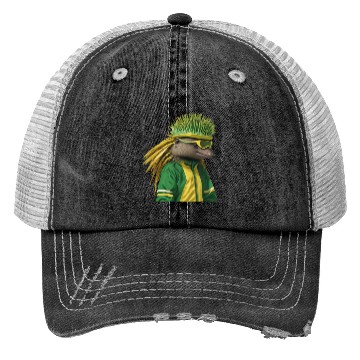 Discover Green and Gold Echidna 2 Trucker Hats