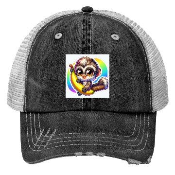 Discover Cute Monkey Stickers Trucker Hats