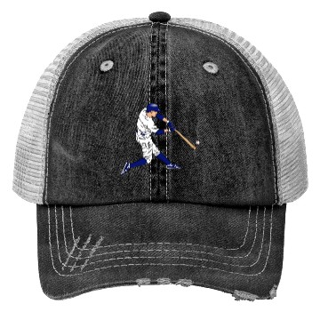 Discover baseball player hitting ball with bat Trucker Hats