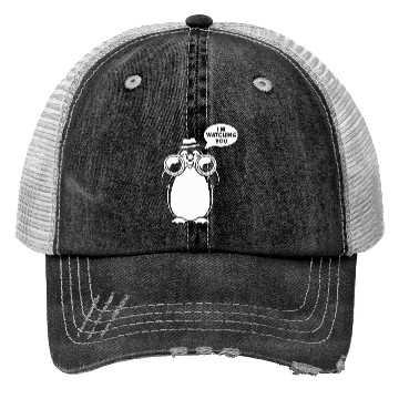 Discover Sarcasm Penguin I'm Watching You Humor Trucker Hats