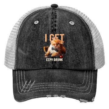Discover I Get Eepy Drunk! Funny Cat Trucker Hats