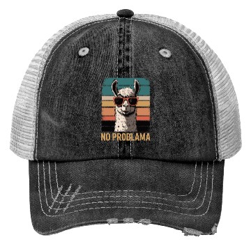 Discover No Problama Llama Trucker Hats