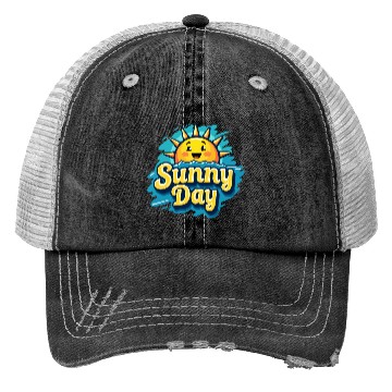 Discover Sunny Day Sun Summer Vacation Trucker Hats