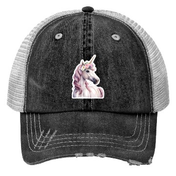 Discover unicorn with flowers Trucker Hats