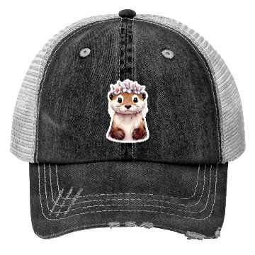 Discover Otter with flowers Trucker Hats