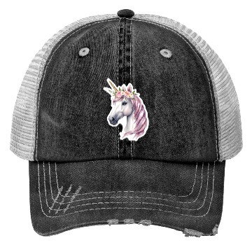 Discover unicorn with flowers Trucker Hats