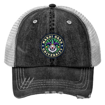 Discover Mardi Gras University Clown Men's Mardi Gras Trucker Hats