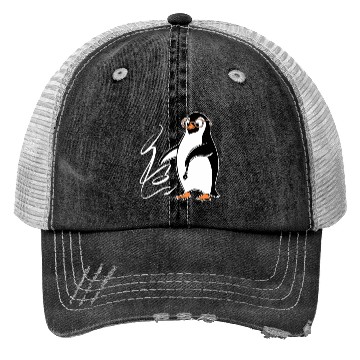 Discover Penguin Calligraphy Enthusiast Art Trucker Hats