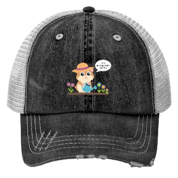Discover Cute Hamster Gardening Saying I'm Growing On You Trucker Hats