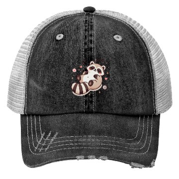 Discover Cute Sleeping Baby Raccoon Trucker Hats