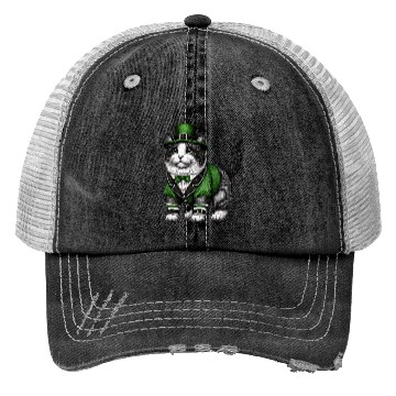 Discover Lucky Cat in Green - St. Patrick’s Day Trucker Hats