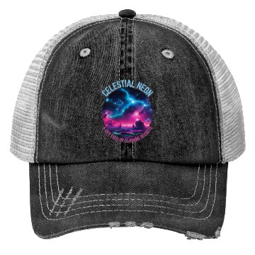 Discover Celestial Neon - A sky full of glowing secrets Trucker Hats