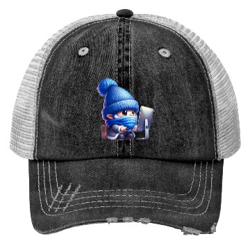 Discover Hardworking Gnome at the Computer Trucker Hats