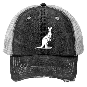Discover Wild Animal Silhouette With Typical Kangaroo Pose Trucker Hats
