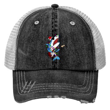Discover Shark Santa Guitar Player Trucker Hats