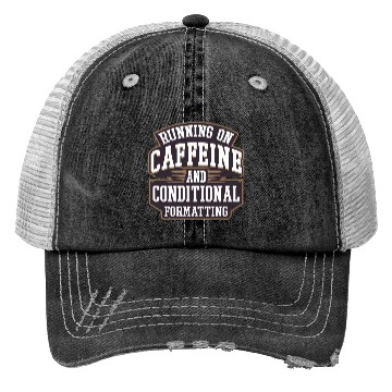 Discover Running on Caffeine for IT Tech and Data Analyst Trucker Hats
