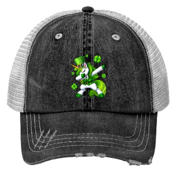 Discover St Patricks Day Dabbing Unicorn Lepricorn Irish Trucker Hats