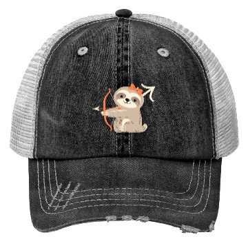 Discover Sagittarius Zodiac Sloth Archer Design for Trucker Hats