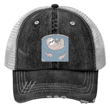 Discover Relaxing Pisces Zodiac Sloth Embracing Serenity Trucker Hats