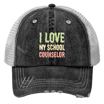 Discover I Love My School Counselor Trucker Hats