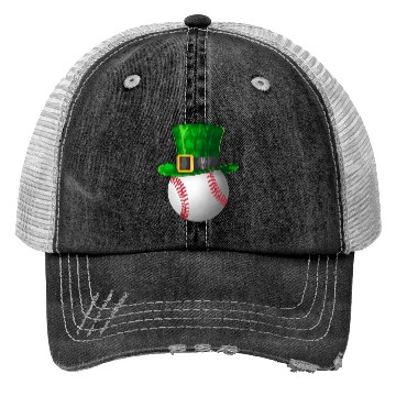 Discover Baseball St Patricks Day Lucky Baseball Player Trucker Hats