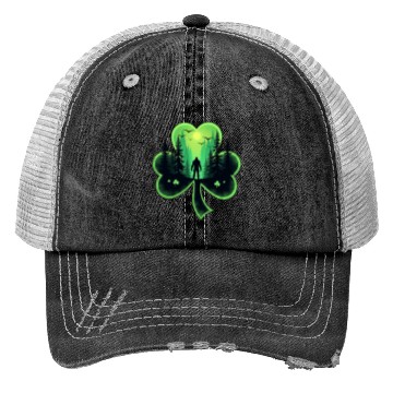 Discover St Patrick's Day Bigfoot Sasqautch Irish Trucker Hats