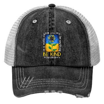 Discover Be Kind Sunflower Ukraine Flag Trucker Hats