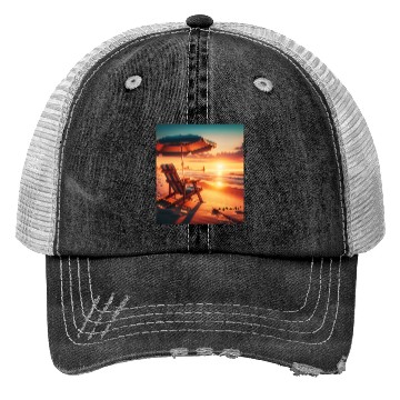 Discover sunset beach Trucker Hats