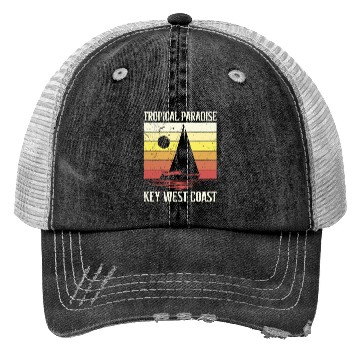 Discover Florida TROPICAL PARADISE KEY-WEST COAST Trucker Hats